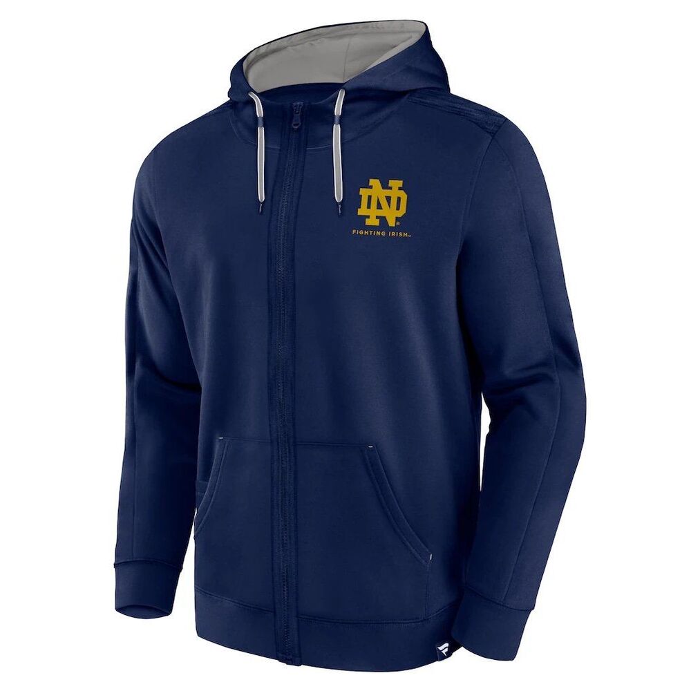 Fanatics Navy Notre Dame Fighting Irish Power Index Full-Zip Hoodie Mens S NWT